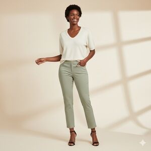 Gloria Vanderbilt Amanda Pull-On Capri - Frosted Glass Elegance - Size 6